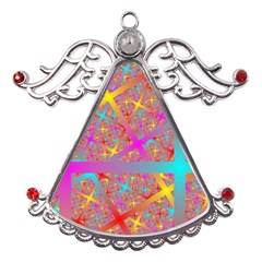 Geometric Abstract Colorful Metal Angel With Crystal Ornament