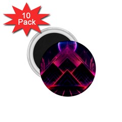 Synthwave City Retrowave Wave 1 75  Magnets (10 Pack) 