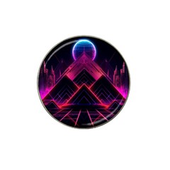 Synthwave City Retrowave Wave Hat Clip Ball Marker by Bangk1t