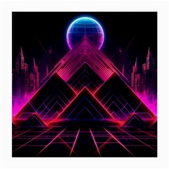 Synthwave City Retrowave Wave Medium Glasses Cloth