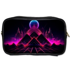 Synthwave City Retrowave Wave Toiletries Bag (two Sides)