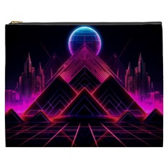 Synthwave City Retrowave Wave Cosmetic Bag (xxxl) by Bangk1t