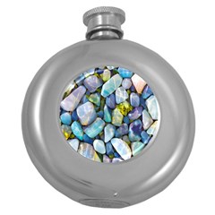 Stones Gems Multi Colored Rocks Round Hip Flask (5 Oz) by Bangk1t