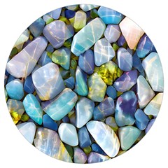 Stones Gems Multi Colored Rocks Round Trivet by Bangk1t