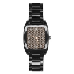Structure Pattern Texture Hive Stainless Steel Barrel Watch
