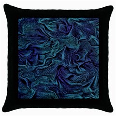 Abstract Blue Wave Texture Patten Throw Pillow Case (black)