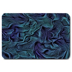 Abstract Blue Wave Texture Patten Large Doormat by Bangk1t