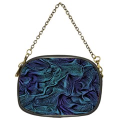 Abstract Blue Wave Texture Patten Chain Purse (one Side)