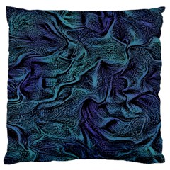 Abstract Blue Wave Texture Patten Large Cushion Case (one Side) by Bangk1t
