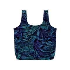 Abstract Blue Wave Texture Patten Full Print Recycle Bag (s) by Bangk1t