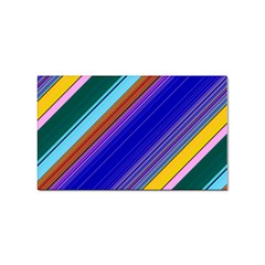 Color Lines Slanting Green Blue Sticker Rectangular (100 Pack)