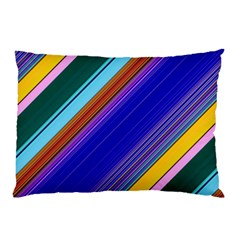 Color Lines Slanting Green Blue Pillow Case (two Sides)