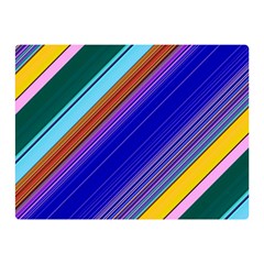 Color Lines Slanting Green Blue Two Sides Premium Plush Fleece Blanket (mini) by Bangk1t