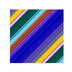 Color Lines Slanting Green Blue Square Satin Scarf (30  X 30 ) by Bangk1t