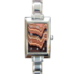 Jagged Pink Amplitude Waves Rectangle Italian Charm Watch by Bangk1t