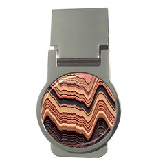 Jagged Pink Amplitude Waves Money Clips (round) 