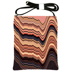 Jagged Pink Amplitude Waves Shoulder Sling Bag