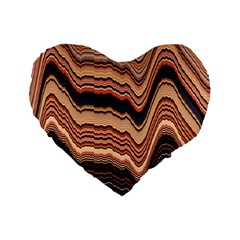 Jagged Pink Amplitude Waves Standard 16  Premium Heart Shape Cushions