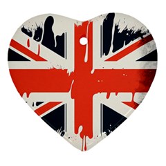 Union Jack England Uk United Kingdom London Ornament (heart)
