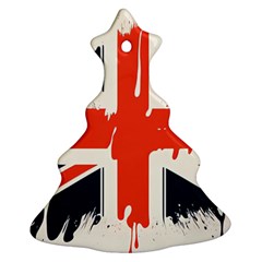 Union Jack England Uk United Kingdom London Christmas Tree Ornament (two Sides) by Bangk1t