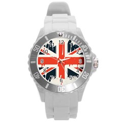 Union Jack England Uk United Kingdom London Round Plastic Sport Watch (l) by Bangk1t