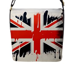 Union Jack England Uk United Kingdom London Flap Closure Messenger Bag (l)