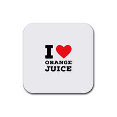 I Love Orange Juice Rubber Coaster (square) by ilovewhateva