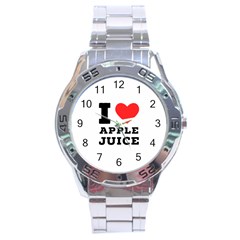 I Love Apple Juice Stainless Steel Analogue Watch by ilovewhateva