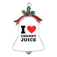 I Love Cherry Juice Metal Holly Leaf Bell Ornament by ilovewhateva