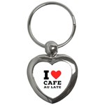 I love cafe au late Key Chain (Heart) Front