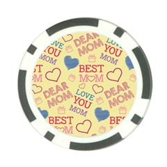 Love Mom Happy Mothers Day I Love Mom Graphic Pattern Poker Chip Card Guard