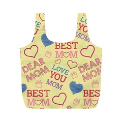 Love Mom Happy Mothers Day I Love Mom Graphic Pattern Full Print Recycle Bag (m)