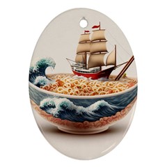 Noodles Pirate Chinese Food Food Oval Ornament (two Sides) by Ndabl3x