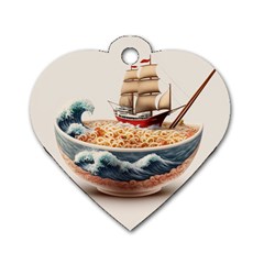 Noodles Pirate Chinese Food Food Dog Tag Heart (two Sides) by Ndabl3x