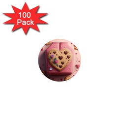 Cookies Valentine Heart Holiday Gift Love 1  Mini Magnets (100 Pack)  by Ndabl3x