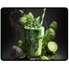 Drink Spinach Smooth Apple Ginger Two Sides Fleece Blanket (medium) by Ndabl3x