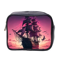 Ship Pirate Adventure Landscape Ocean Sun Heaven Mini Toiletries Bag (two Sides) by Ndabl3x