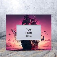 Ship Pirate Adventure Landscape Ocean Sun Heaven White Tabletop Photo Frame 4 x6  by Ndabl3x