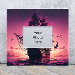 Ship Pirate Adventure Landscape Ocean Sun Heaven White Wall Photo Frame 5  X 7  by Ndabl3x