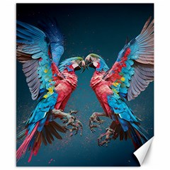 Birds Parrots Love Ornithology Species Fauna Canvas 8  X 10  by Ndabl3x