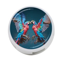 Birds Parrots Love Ornithology Species Fauna 4-Port USB Hub (One Side)