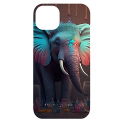 Elephant Tusks Trunk Wildlife Africa Iphone 14 Plus Black Uv Print Case by Ndabl3x