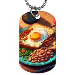 Breakfast Egg Beans Toast Plate Dog Tag (one Side) by Ndabl3x