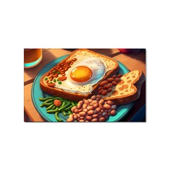 Breakfast Egg Beans Toast Plate Sticker Rectangular (10 Pack)