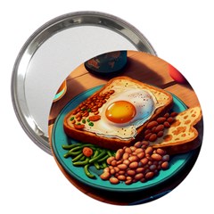 Breakfast Egg Beans Toast Plate 3  Handbag Mirrors by Ndabl3x