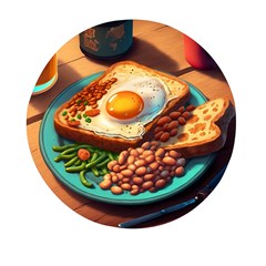 Breakfast Egg Beans Toast Plate Mini Round Pill Box by Ndabl3x