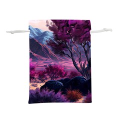 Landscape Painting Purple Tree Lightweight Drawstring Pouch (l)