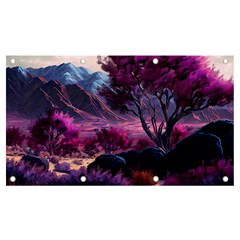 Landscape Painting Purple Tree Banner And Sign 7  X 4  by Ndabl3x