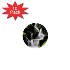 Waterfall Moss Korea Mountain Valley Green Forest 1  Mini Magnet (10 Pack) 