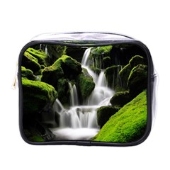 Waterfall Moss Korea Mountain Valley Green Forest Mini Toiletries Bag (one Side)